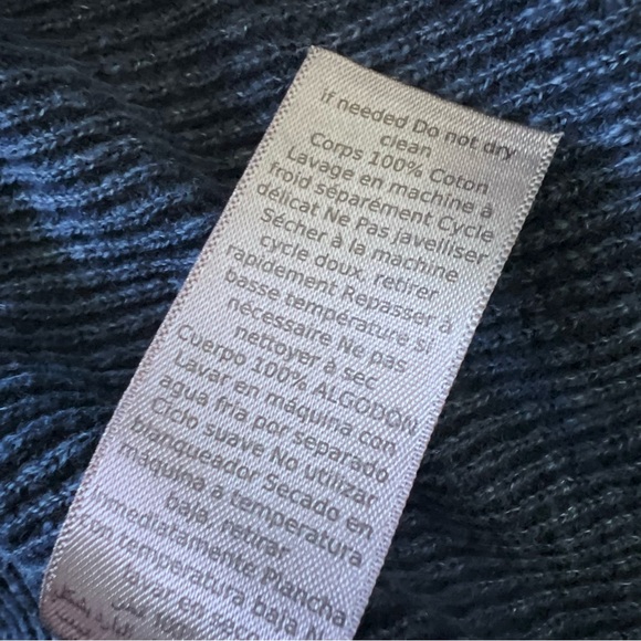 John Varvatos Waffle Henley Navy Blue Distressed Faded Long Sleeve Men’s Large - Picture 11 of 15